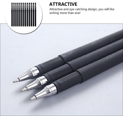 VILLCASE Black Gel Pens, 20pcs Fine Point Black Ink Pens Bulk, Stick Gel Ink Pens, Smooth Writing Pens 0.5mm Black Ballpoint Pens for School Offic...