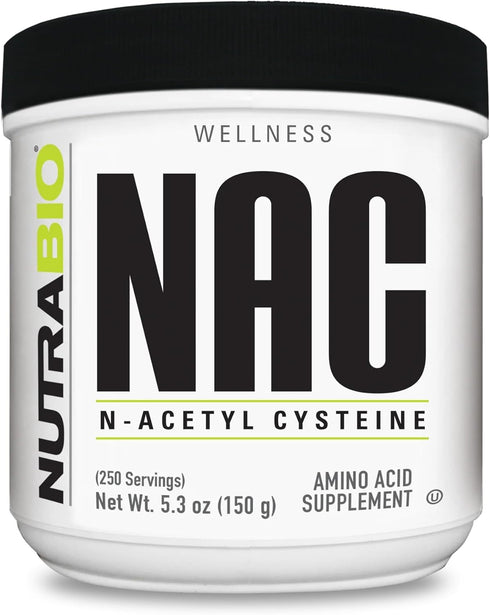 NutraBio N-Acetyl Cysteine Supplement (NAC) - 150 Grams Powder, 600mg Serving - Powerful Anti-Oxidant - Immune Support - No Fillers - Non-GMO - Gl...