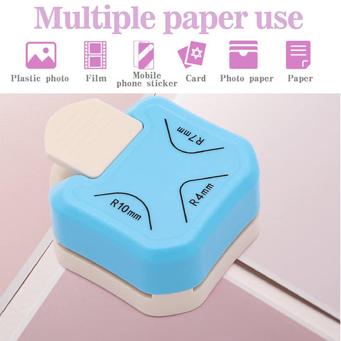 Jeemiter 3 in 1 Corner Rounder Punch - Hole Punch 4mm 7mm 10mm 3-Way Corner Cutter for Paper Craft, DIY Projects, Photo Cutter, Card Making and Sc...