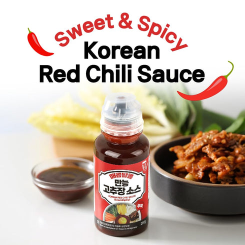 JJ International Korean Sweet and Spicy Red Chili Sauce, Gochujang Wing Sauce (260ml)...