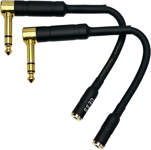 CESS-238 Right Angle 1/4 Inch TRS to 3.5mm Right Angle Adapter,6.35mm Male to 3.5mm Female Stereo Headphone Audio Adapter...