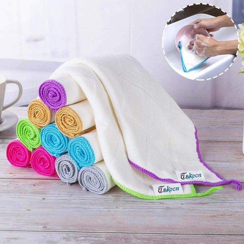 10-Piece Kitchen Dish Cloths Set, Reusable and Highly Absorbent Dishcloth Towels for Kitchens, Bathrooms and Cleaning Counters....