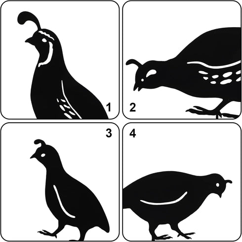 jojofuny 4pcs Garden Quail Stake Bird Yard Art Metal Statue Decor Animals Silhouette Outdoor Decoration Courtyard Ornaments for Lawns Backyard Pat...