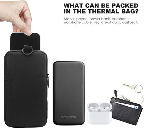 WALLFID 2PCS Thermal Phone Case Bag with and Keyring,Prevent Phone from Dropping Battery due to Cold Weather,for 6.7 inches Phones and Power Banks...