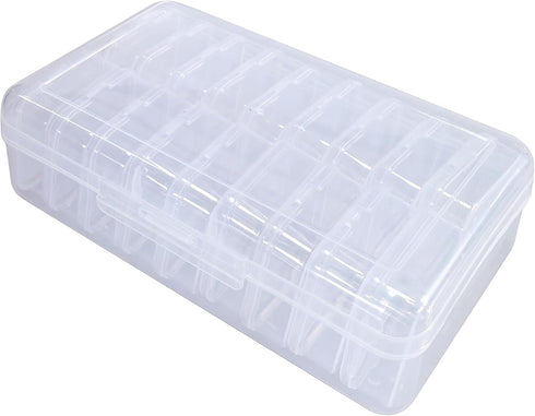 Small Bead Organizers, 19 Pieces Plastic Storage Cases Mini Clear Bead Storage Containers Boxes with Hinged Lid and Large Rectangle Organizing Box...