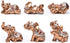 BRABUD Gold Resin Small Elephants Statues Home Decor Collection Gift Set of 6 BS123 (Gold)...