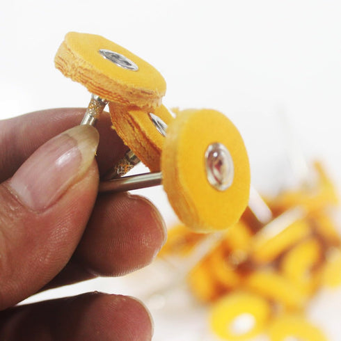 Luo ke 20 Pcs Little Buffing Wheel, 1/8 Inch Cloth Polishing Wheel for Rotary Tools includes Dremel (Yellow)...