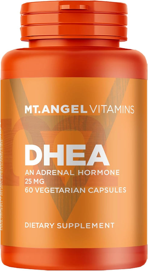 Mt. Angel Vitamins - Pure DHEA 25mg - DHEA Supplement for Men + Women - Supplement to Help Support Healthy Aging, Muscle Integrity, Energy + Hormo...