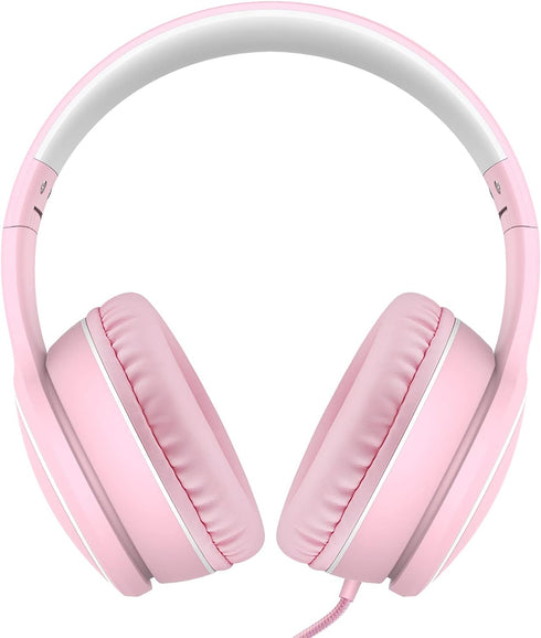RORSOU R10 Kids Headphones with Microphone, Lightweight Folding Stereo Bass Headphones with 1.5M No-Tangle Cord, Portable Wired Headphones for Sma...