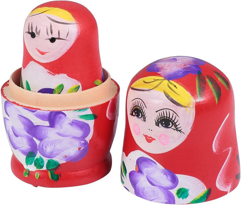 TOYANDONA Russian Nesting Dolls for Kids, Wood Matryoshka Doll Stacking Nested Set Handmade Girl-Pattern Nesting Dolls Toys for Christmas Mothers ...