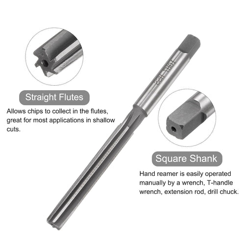 uxcell Hand Reamers, 10mm H7 Metric Reamer Drill Bit for Metal Wood Hole Reaming, Straight Flute High Speed Steel (HSS) Tool...