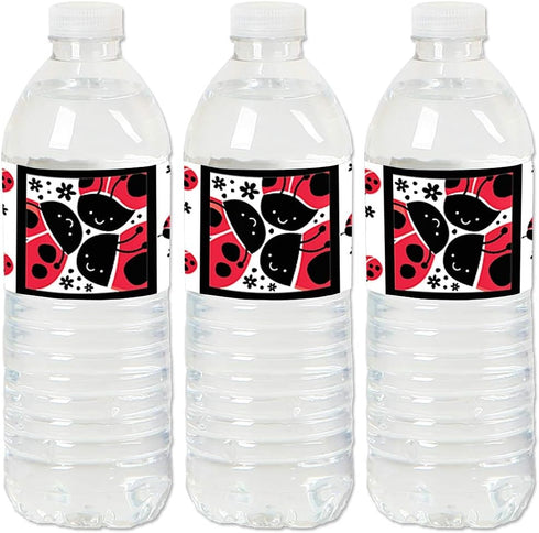 Big Dot of Happiness Happy Little Ladybug - Baby Shower or Birthday Party Water Bottle Sticker Labels - Set of 20...