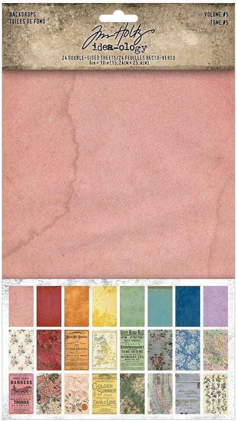 Bundle -Tim Holtz Ideaology - Backdrops Volume 4 and 5-2023 spring release Advantus th94308 & th94309...