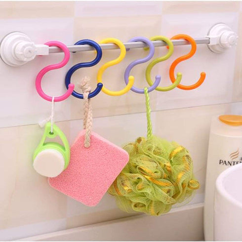 esowemsn 24pcs(4 Packs) S Shaped Colorded Plastic Hanging Hooks,Shirt/Towel/Dress/Clothes Hanger Hook Home Kitchen Accessories (24)...