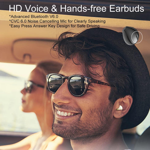 Mini Bluetooth Earpiece Wireless, Single Bluetooth Earbuds with Charging Case 6 Hrs Playtime, Headset Hands-Free with Microphone for iOS Android S...