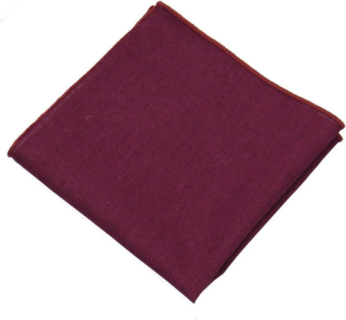Mens Solid Linen Tie Set : Slim Necktie with Matching Pocket Square (Maroon)...