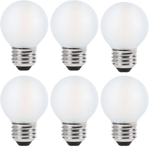 Frosted E26 LED Bulb 4W Dimmable Warm White 2700K, 40 Watt Equivalent LED Light Bulbs, G16.5 Edison LED Frosted Globe Light Bulbs, Vintage Light B...