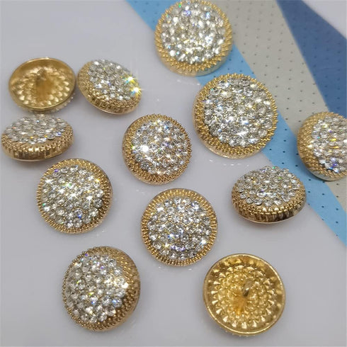 vingol 10PCS Round Metal Rhinestone Buttons For Clothing DIY Sewing Accessories Wedding Decaration Wholesale Luxury Fashion Decor Button...