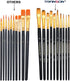 Transon 20pcs Artist Painting Brush Set for Acrylic Watercolor Gouache Hobby Craft Face Rock Painting Black and White Color...