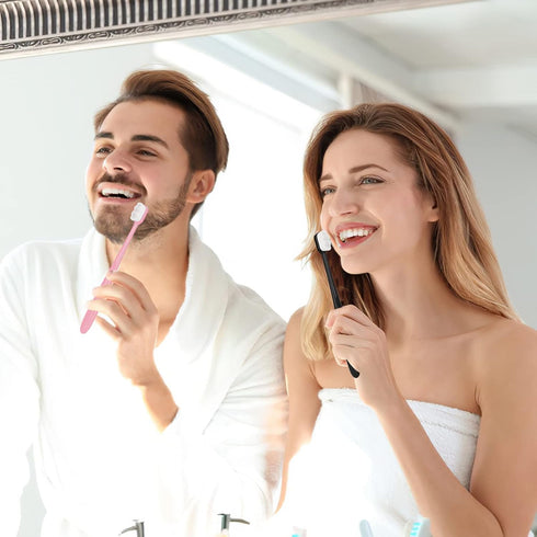 2 PCS Extra Soft Toothbrush Micro Nano Toothbrushes with 10000 Bristles Sterile Fiber Adult Toothbrush Painless Brushing for Sensitive Gums Teeth ...