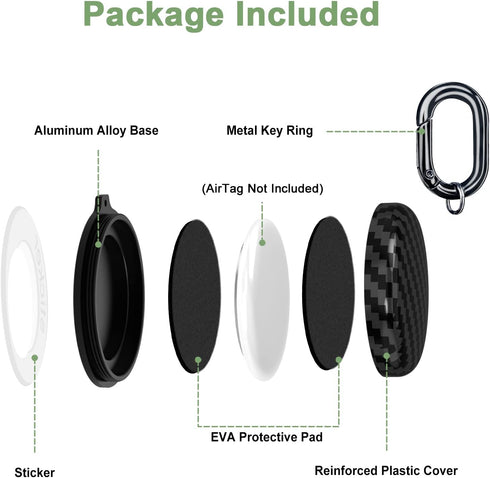 AirTag Holder Case, 1 Pack Waterproof Plastic Air Tag Key Ring Case with Loop, Anti-Scratch and Shockproof AirTag Holder Protective Accessory for ...