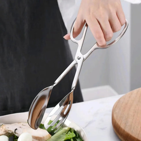 2 Pack Serving Tongs Buffet Tongs for Kitchen Cooking 10 Inch Stainless Steel Salad Tongs Serving Utensils for Wedding Party Catering (Silver)...