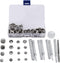 Button Replacement Kit,Press Studs Buttons Snap Fasteners 10mm 12mm 15mm 17mm with Setting Tools(Silver)...