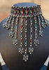Indian Antique Silver Oxidized Fashion Bollywood Ethnic Mirror Boho Gypsy Banjara Tribal Statement Choker Thread Necklace Jewelry...