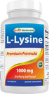 Best Naturals L-Lysine 1000mg 180 Tablets - Double Strength Lysine for stronger immune health & cold sores...