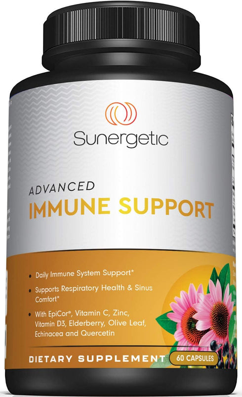 Premium Immune Support Supplement – Daily Immune Supplement for Respiratory, Sinus & Gut Health - with Epicor, D3, Vitamin C, Zinc, Elderberry, Ol...