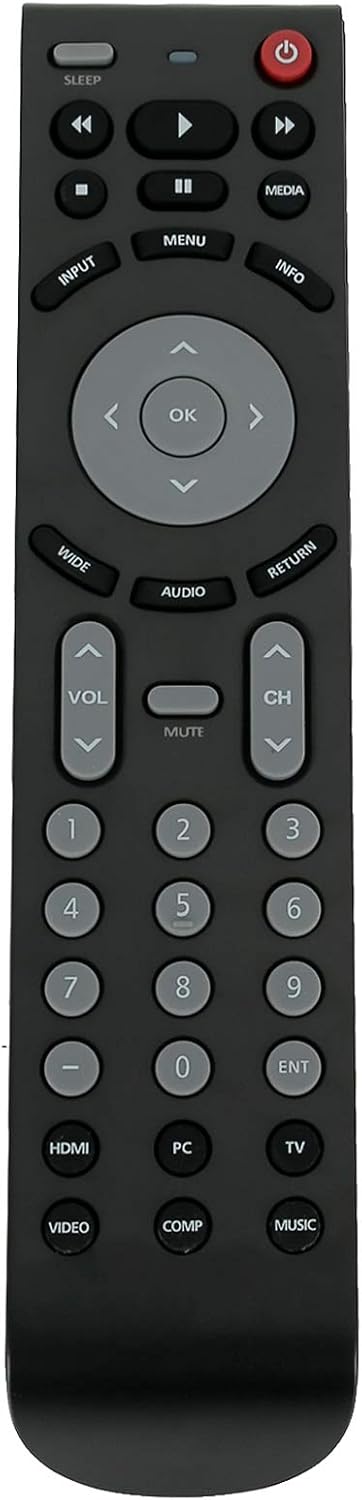 RMT-JR01 Remote Control Replace Compatible with JVC LED LCD TV Black Crystal 3001 3002 Series HDTV BC50R EM28T EM32FL EM32T EM32TS EM37T EM39FT EM...