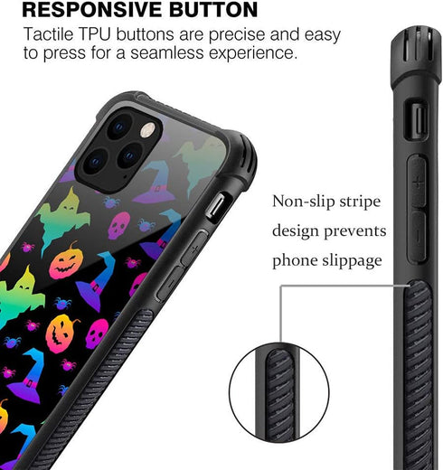 DJSOK Case Compatible with iPhone 12 Pro Max, Ghost Pumpkin Halloween with 4 Corners Shockproof Protection Soft Silicone TPU Bumper and Hard PC Pa...