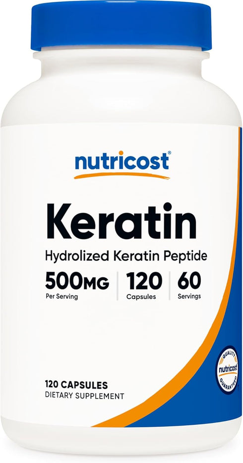 Nutricost Keratin Hydrolized Peptide Capsules - 500MG, 120 Capsules (60 Servings) - Non-GMO, Gluten-Free Formula...