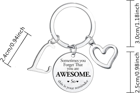 Sometimes You Forget You're Awesome Letter Keyring Encouragement Initial Alphabet Keychain Inspirational Keychain...