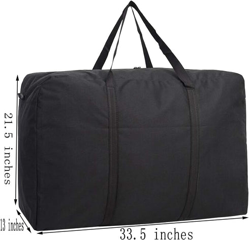 Black Large Storage Bags, 150L Waterproof Foldable Travel Duffle Bag with Reinforced Handles, Oversized Heavy Duty Moving Bags, for Bed Organize C...