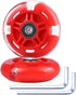 2-Pack 80mm 3-Wheeled Scooter Rear Wheels Light Up Inline Skate Replacement Wheels w/Bearings (Red)...