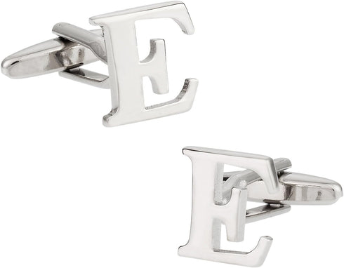 Letter E Cufflinks Monogram Men's Initial Cuff Links with Travel Presentation Gift Box Wedding Groomsmen Groom Party...