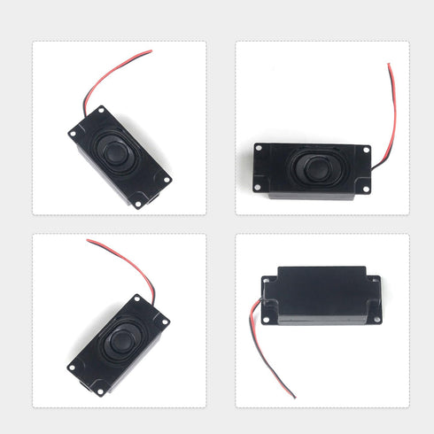 Heyiarbeit 4Ohm 3W Internal Magnet Speaker with Wire and 4 Pin Terminal Mini Loudspeaker 2.76"x1.18"x0.67" (LxWxH) Player Speaker Square for DIY E...