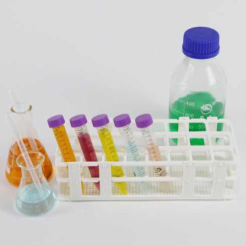 Plastic Test Tube Rack, 24 Holes?Test Tube Holder for 25 mm Test Tubes, White Vial Holder, Detachable Test Tube Holder Rack (1pcs?24 Holes?...