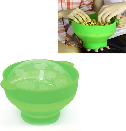 The Original Popco Silicone Microwave Popcorn Popper with Handles, Silicone Popcorn Maker, Collapsible Bowl Bpa Free and Dishwasher Safe...