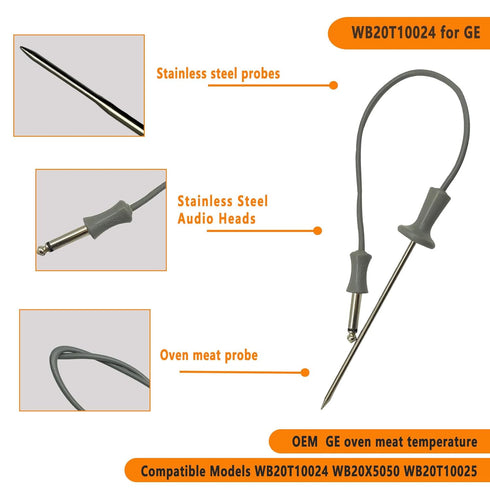 OEM WB20T10024 Oven Meat Probe WB20T10025 Oven Temperature Probe for GE WB20X5050 Oven Meat Temperature Sensor Probe LMQHZDK Manufacturing...