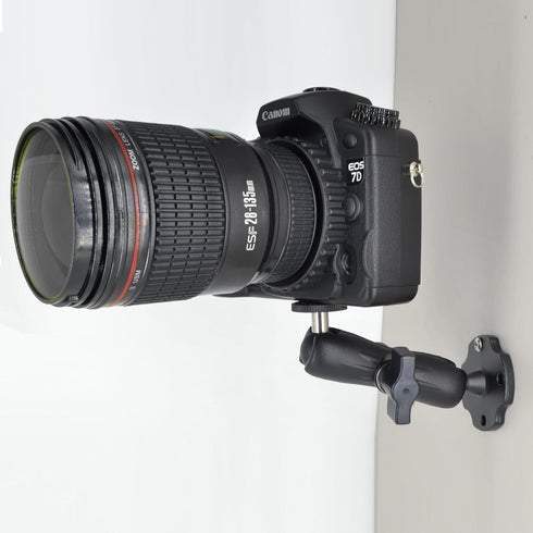 Aluminum Camera Mounts Heavy Duty Camera/Video Cameras Wall Mount Free Rotation 1/4"-20x0.25 & Compatible with RAM B Size 1" Ball Components...
