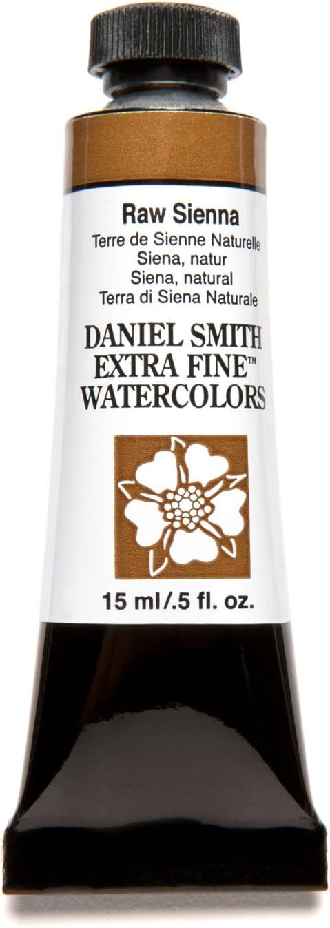 DANIEL SMITH Extra Fine Watercolor 15ml Paint Tube, Raw Sienna (284600096), 0.5 Fl Oz (Pack of 1)...