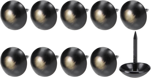 Upholstery Nail Tacks (11x17x3.5mm) 25Pcs, Iron Round Thumb Push Pins - for House Construction, Home Kitchen Furniture, Black...