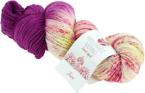 Lana Grossa Hand Dyed Meilenweit 100 Merino Rainbow Yarn, 616 Vipin......