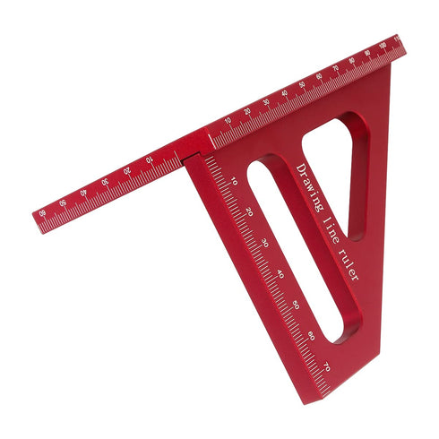 3D Multi-Angle Measuring Ruler,45/90 Degree Aluminum Alloy Woodworking Square Protractor,Drawing Line Ruler, Miter Triangle Ruler High Precision L...