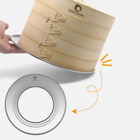 Steamer Ring Stainless Steel Adapter for 8 to 11inch Bamboo Steamer Baskets (Stainless Steel Ring Only)...