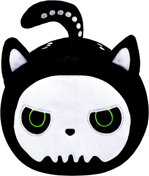 Halloween Black Cat Plush Toy Black Cat Pillow, Black Cat Stuffed Animal Pillows Cute Skeleton Black Cat Plushie Toys Gifts for Kids Adults Birthd...