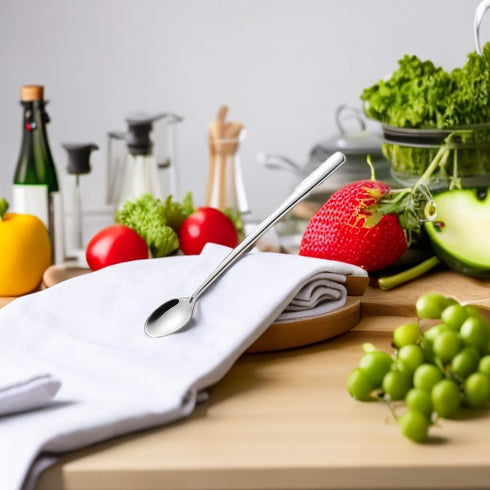 Long Handle Iced Tea Spoons, 304 Stainless Steel Cocktail Stirring Spoons,9 Inch Long Handle Spoon for Coffee Ice Cream Cocktail, Set of 4...