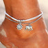 Silver Elephant Anklets Bracelet Fashion Sun Anklet Rope Anklets Adjustable Foot Chain Summer Beach Anklet Jewelry for Women...